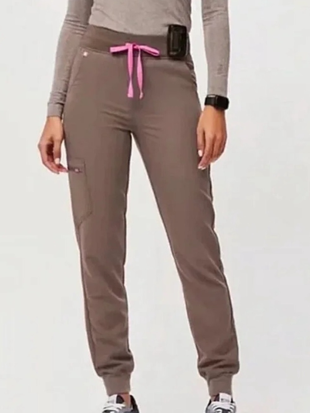 Figs rare Smokey taupe Zamora joggers scrub pants small petite  pink brown
